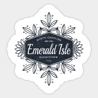 Emerald Isle, NC Summertime Floral Badge Sticker